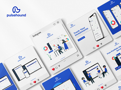 Pulsehound | Social Media Posts ad design advertising branding creative facebook posts feed finance graphic design illustration instagram banner instagram feed instagram post instagram templates minimal pulsehound social ads social media ads social media posts stories web