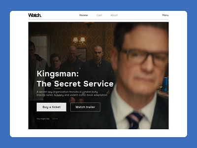 Kingsman movie clean ui design figma film first screen flat interface kingsman makeevaflchallenge makeevaflchallenge6 minimal movie movie concept ui ux ux design