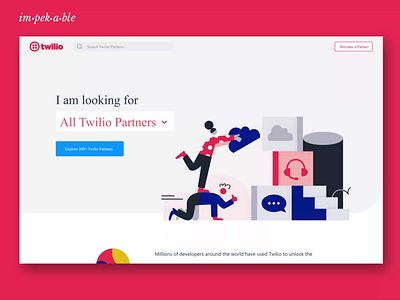 Partner Directory Website Design - Twilio Partner Showcase cpaas directory marketing partner partnerships saas twilio uiux web design