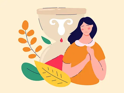 Menopause bleeding blood care character design drawing female feminine girl hourglass illustration logo menopause menstruation period pregnant woman