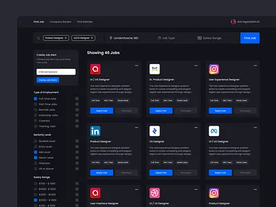 Jobs Platform dashboard design interface jobs linkedin platform platform design search jobs ui user interface ux