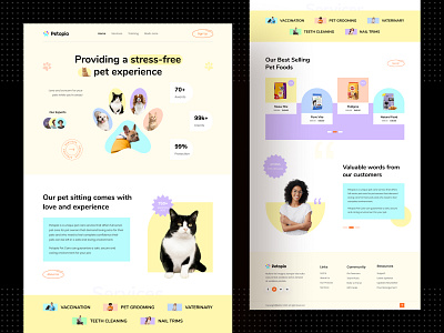 Petopia - Pet Care Landing Page agency animals care cat dog landing landing page landingpage milton pet pet care pet food pet gromming pet health pet shop pet sitter pet store visual design web design website