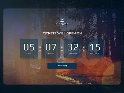 DailyUI #014 - Countdown Timer 014 camp challenge countdown countdowntimer daily challenge dailyui dailyui014 design figma number timer ui web website