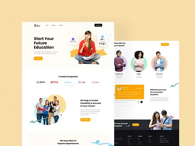 Educational Website Design adobe xd css design ecommerce website figma html javascript landing page ui ux web design