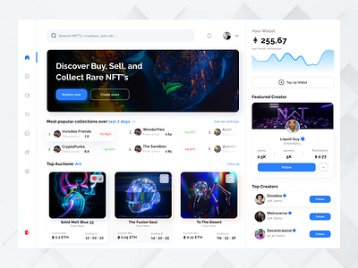 NFT Dashboard Design anft app ui app design branding dashboard dashboard design illustration nft nft app nft design uiux web ui