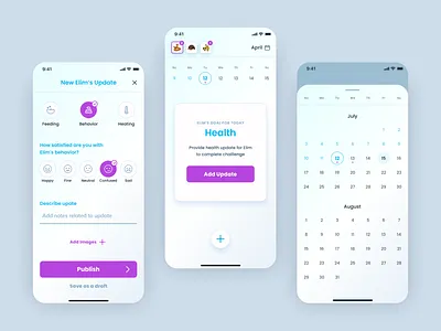 Care App app calendar care care app design health health track mobile mobile app task tracking ui uiux