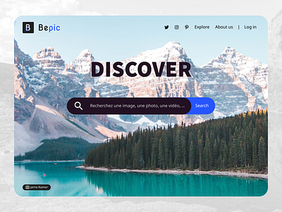 Bepic bibliothèque design figma image landing page photo search stock ui ux website
