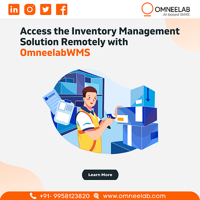 Omneelab Smart WMS Solutions Remotely with OmneelabWMS animation branding graphic design