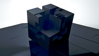 abstract cube 3d cinema 4d illustration