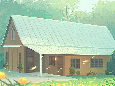 House house illustration llight nature 插画 治愈系