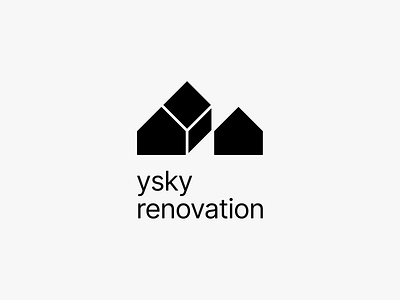 ysky renovation clean design house icon logo minimal modern real estate simple