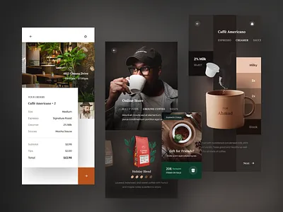 Coffee Order App. app app design business clean coffee details drink ecommerce food list market mobile mobile app mobile design profile restaurant shop shopping store ui