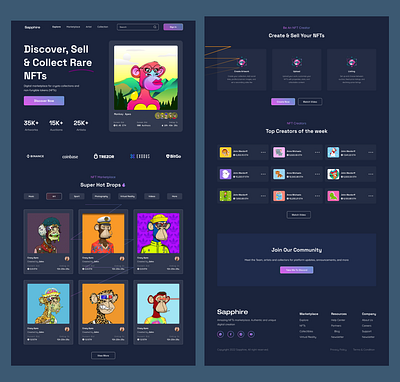 NFT Marketplace Landing Page cryptocurrency design figma design landing page ui web design