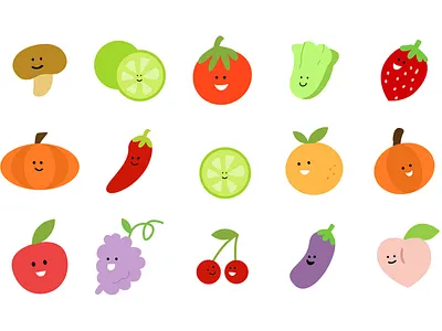 Free Download 15 Cute Fruit Character Illustration cute doodle illustration kawaii trendy
