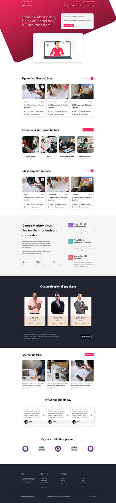 Online Training Courses branding design ui uiux ux