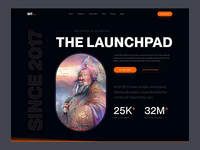 BitBCN - Crypto Landing page block chain branding cryptocurrency dark mode design escrow service exchange figma design hero section interface investment landing page landing page ui ux ui ui design uiux uiuxdesign web design web3 website