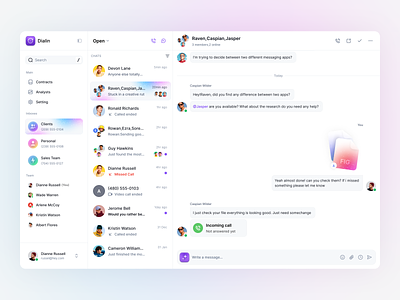 Dialin.AI: Chat contact contact list contacts dashboard design design system minimal product product design saas dashboard saas design saas product sajon sidebar ui ux ux design web app