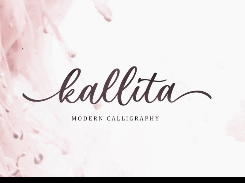 Kallita - Modern Script cursive freebies