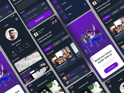 Courses mobile UI design course courses dark mode mobile ui