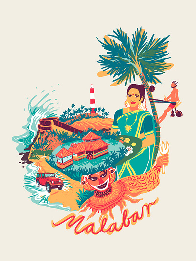 Malabar 2dart design graphicart illustration illustrator poster visualart