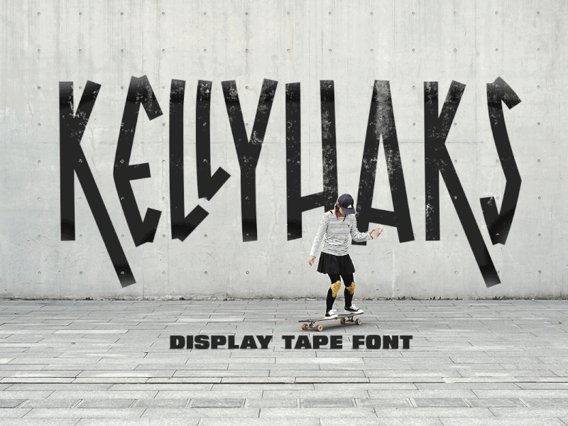 Kellihaks - Display Tape Font freebies logo fonts