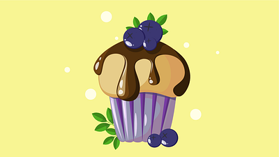 Кекс 2d design illustration vector иллюстратор кекс пирожное ягоды