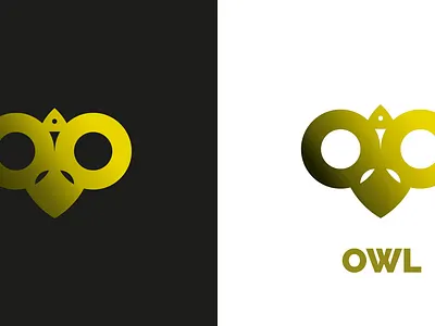 Gold owl logotype dark eyes gold graphic design illustration logo luxury night owl symbol vector wisdom