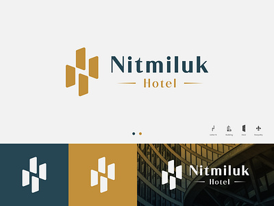 Logo Design- Nitmiluk Hotel brand brand identity brand mark branding building logo door graphic design hotel logo letter mark letter n logo logo mark logotype luxury modern logo negative space logo real state logo restaurant logo simple logo yellow