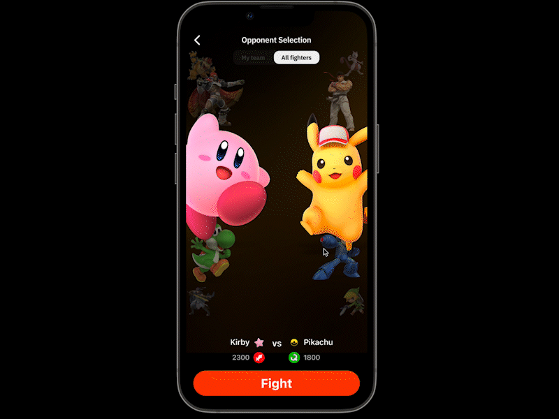 Chose your fighter! app interactive mario prototype super smash bros ui ux