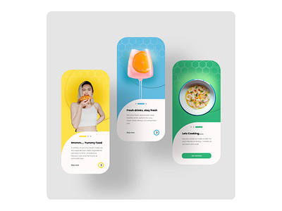 Onboarding Screens - Cooking App animation branding daily ui design graphic design illustration logo typography ui ux vector