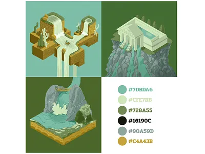 Color Studies 1: Waterfall adobe art design graphic design illustration photoshop texture waterfall