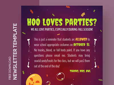 Classroom Halloween Party Newsletter Free Google Docs Template academy college docs document education google halloween high newsletter newsletters preschool print printing school template templates university