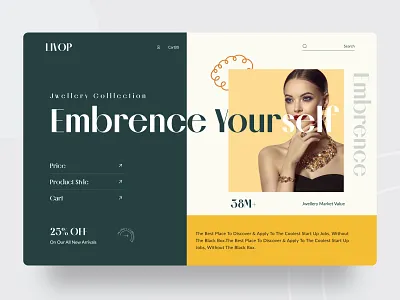 Jewelry Shop Web Header clean typography diamond e commerce e shop ecommerce homepage jewellery jewellery shop jewelry shop jewelry store landing page ring ui design ux design web header website