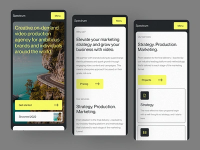 Spectrum Responsive Design 2022 trends agency art direction branding clean creative design layout mobile mobile design responsive design studio typo ui ui elements uidesign ux video web web design
