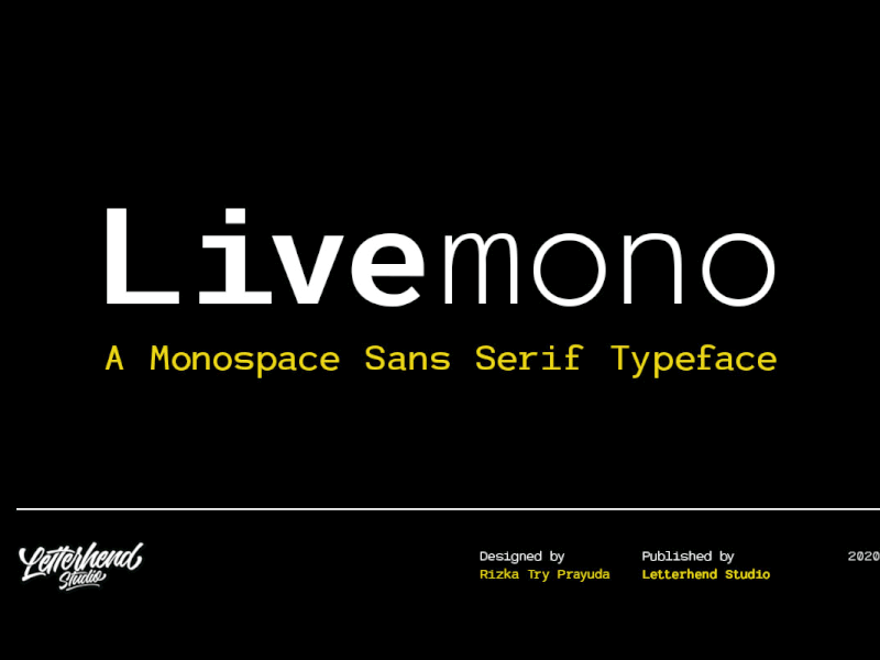 Livemono - A Monospaced Sans Serif freebies technology font