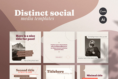 Distinct Social Media Templates architecture bar design facebook fashion followers food foodie instagram likes media photo porfolio porn post restaurant social stories style travel