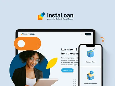 InstaLoan - Landing page design with custom 3D icons 3d 3d icons clean colors design financial services icons landing page landing page design loan services ui web design