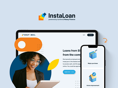 InstaLoan - Landing page design with custom 3D icons 3d 3d icons clean colors design financial services icons landing page landing page design loan services ui web design