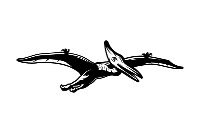 Dinosaur Vector Silhouette On White Background - Illustration tyrannosaurus
