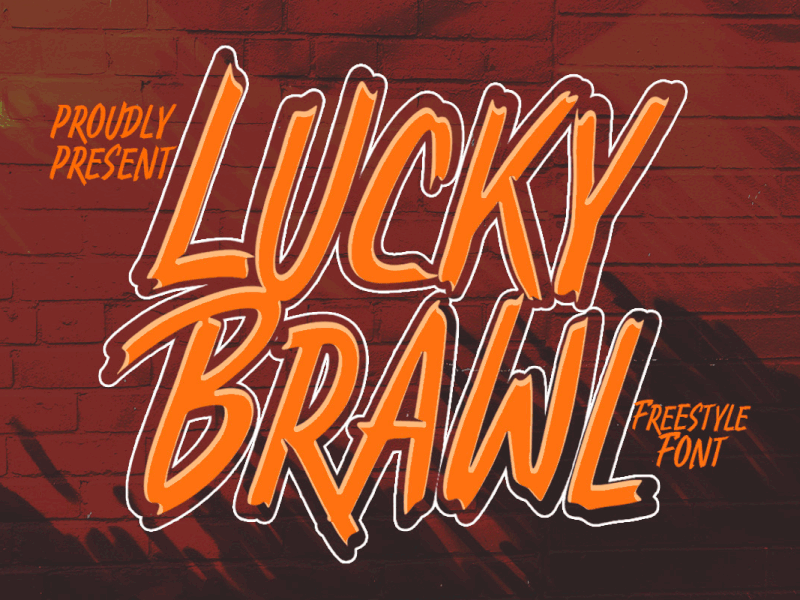 Lucky Brawl - Freestyle Font freebies textured font