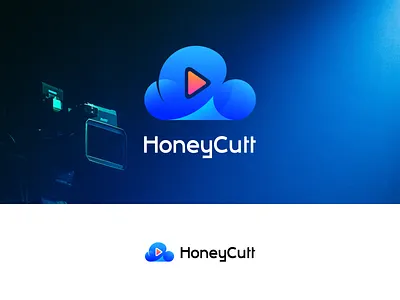 Logo design branding cloud design illustration logo play vector video