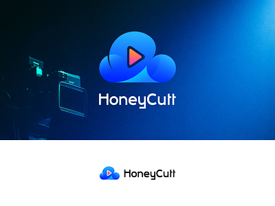 Logo design branding cloud design illustration logo play vector video