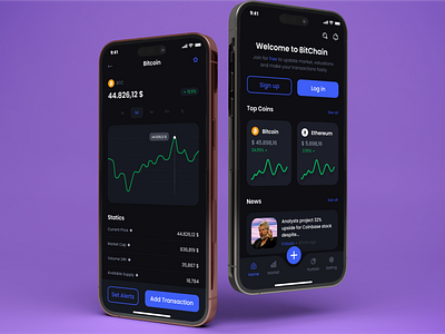 BitNex Exchange Home & Portfolio Mockup blockchain crypto cryptoart exchange mobile app nft web 3.0