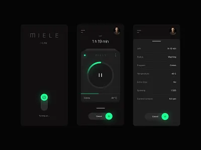 Miele i-Line. Washing machine concept app app concept design figma mobile