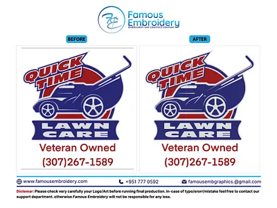 Quick Time Lawn Care branding design graphic design illustration logo screen princting tracing vector