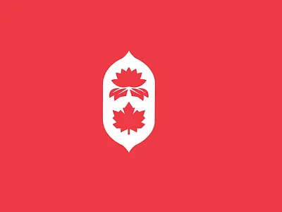 India + Canada Icon canada india red taj mahal white