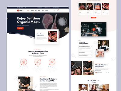 Corvex - Butcher & Meat Shop Web Design business butcher butcher shop chicken design e commerce fish illustration logo meat meat shop modern mutton online meat shop portfolio products restaurant ui ux vector