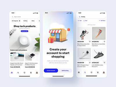Mobile Shopping App - Droid UI Kit android app ecommerce fashion inspiration ios marketplace mobile product design products saas shop shopping store template theme ui ui design ui kit ux