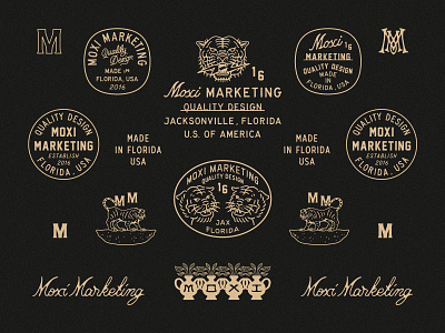Moxi Marketing branding branding design design graphic design hand drawn hand made illustration logo vintage