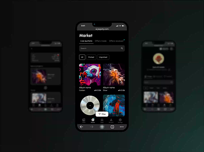 Jaxpoty NFT music albums art blockchain design figma imagination marketplace mint mobile music nft ui ux web3
